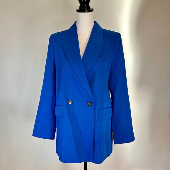 🎉NWT!🎉 H&M oversized blue blazer size small - Picture 1 of 5